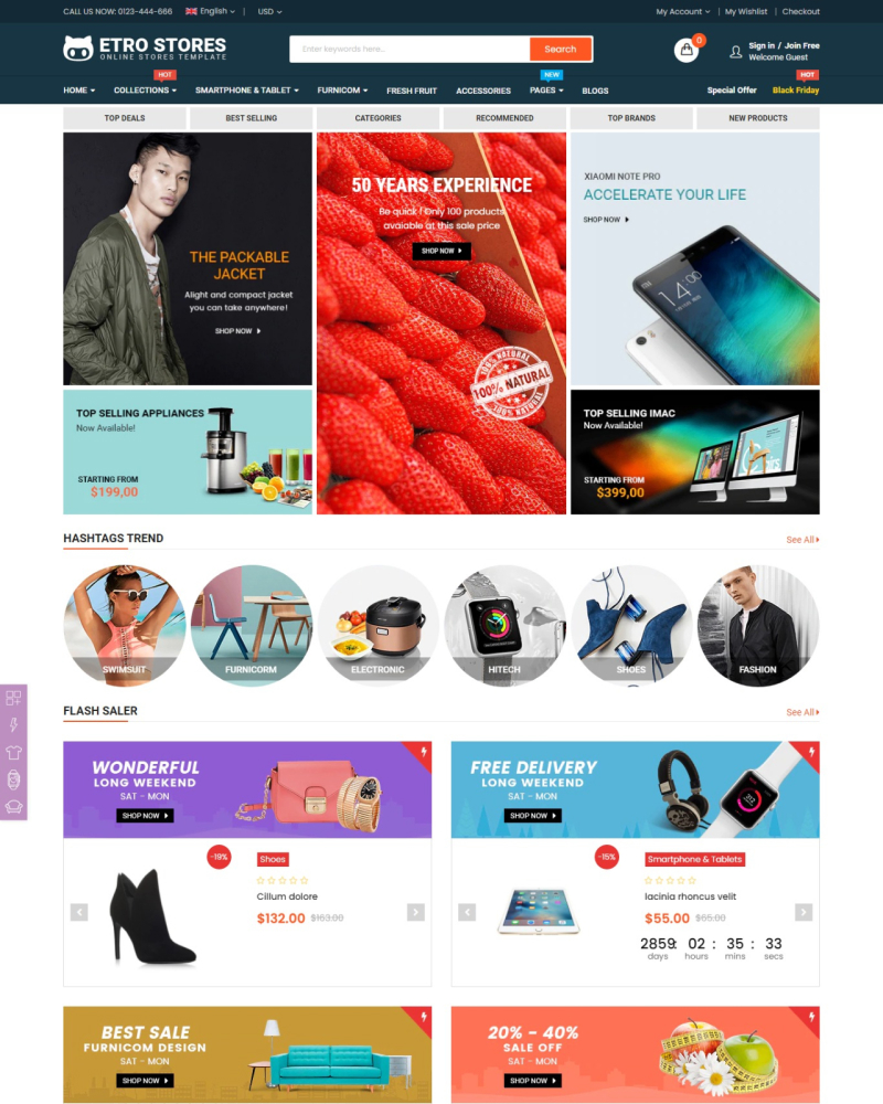 EtroStore - Responsive Multipurpose eCommerce Shopify Theme with 23+ Unique Shop Demos Ready