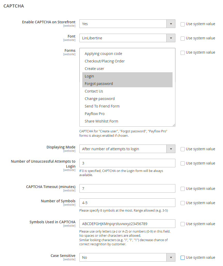 How to Configure Magento 2 CAPTCHA for Admin Panel