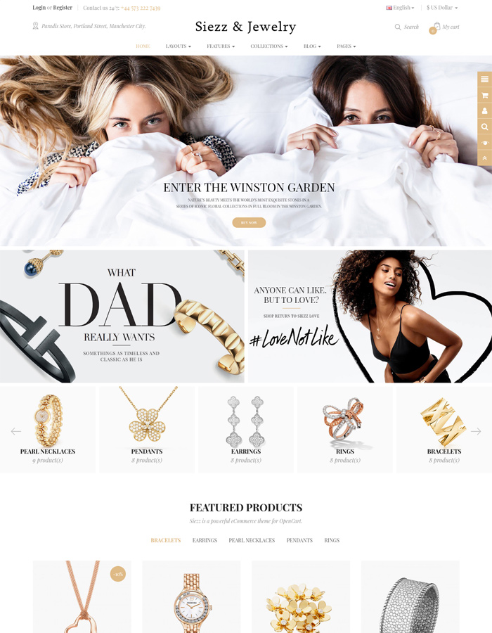 2021's Best OpenCart Themes for Watch & Jewelry Stores