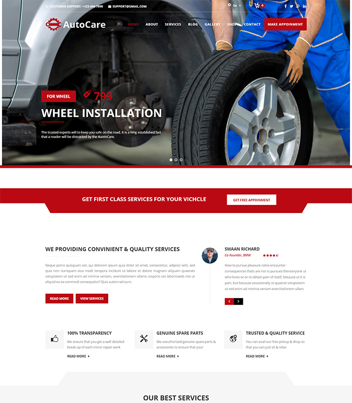 Best Joomla Templates for Autoparts, car shop, auto service websites