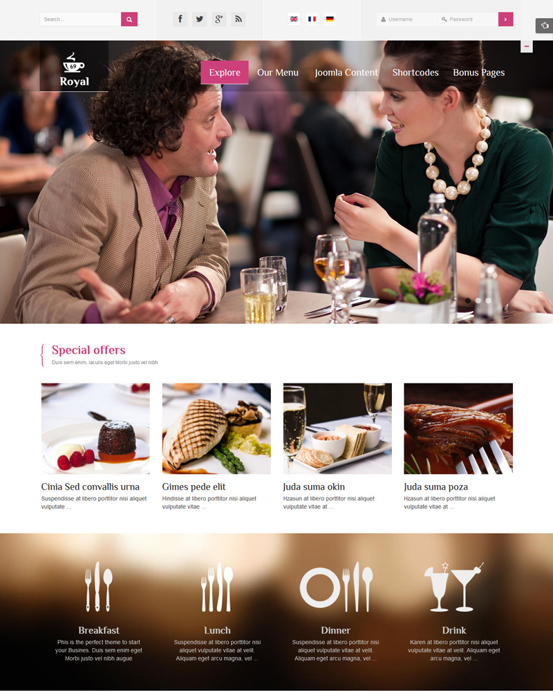 Best Food & Restaurant Joomla Templates 2019