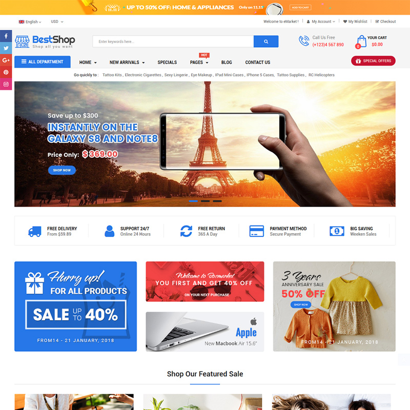 Best Free & premium Multipurpose OpenCart Themes 2019