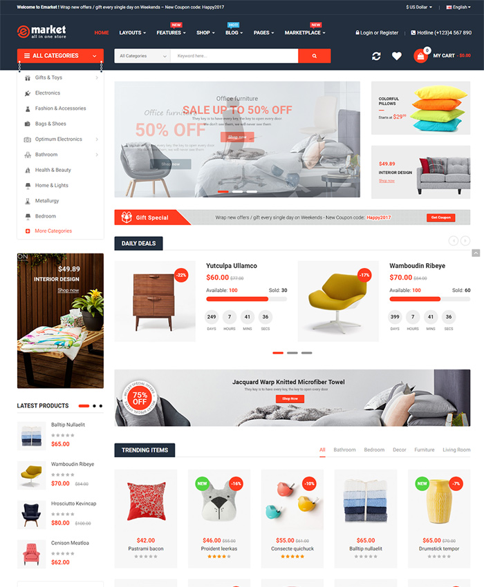 Best Furniture & Interior eCommerce OpenCart Themes for 2020