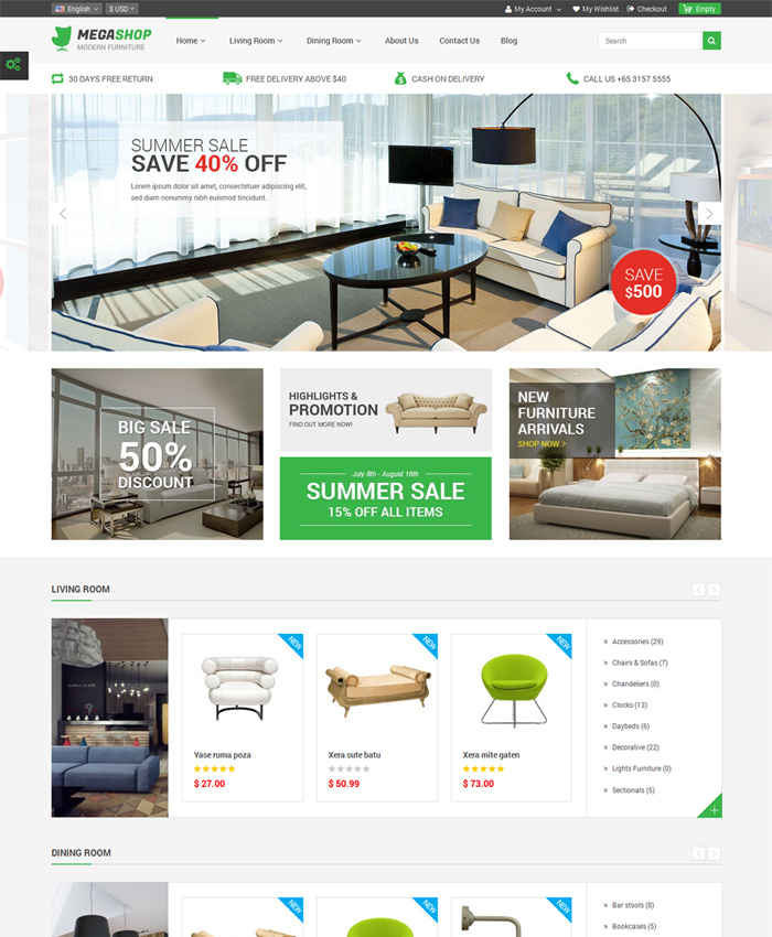 Best Furniture & Interior eCommerce OpenCart Themes for 2020