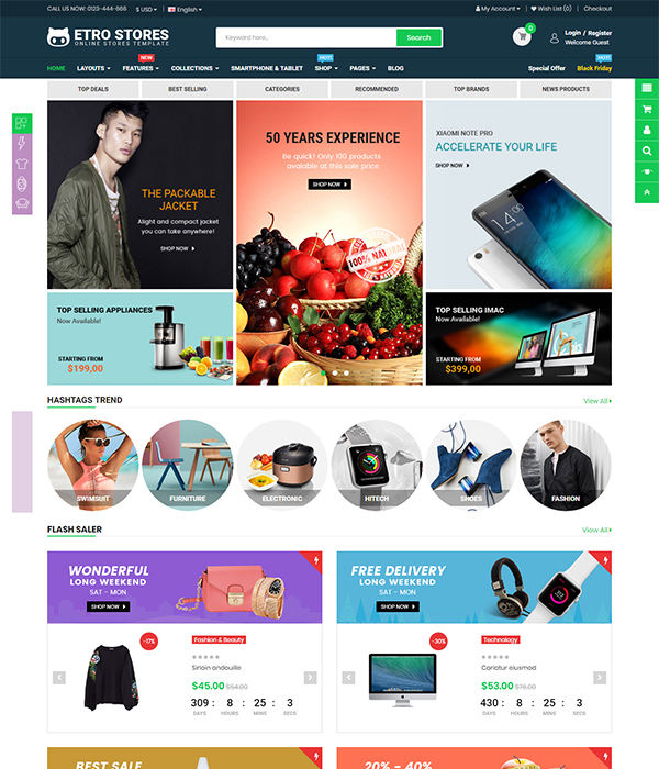 Best Premium Responsive OpenCart Theme - eMarket