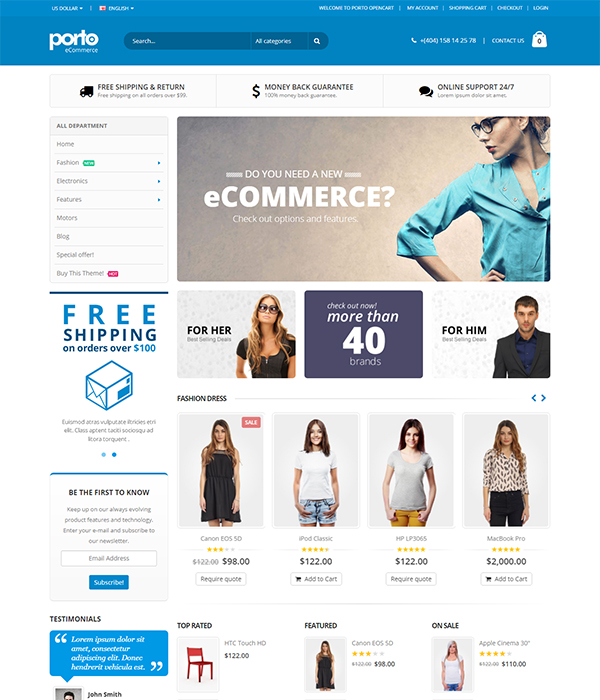 Premium Responsive OpenCart Theme - Porto