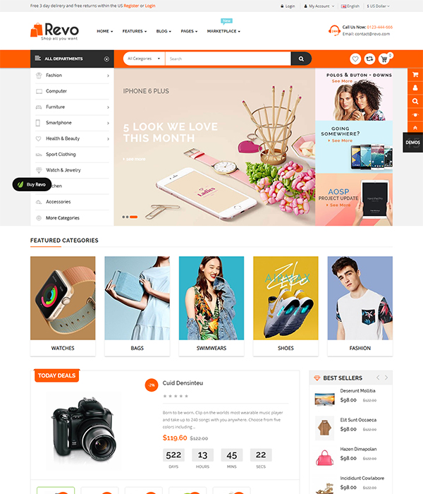 Best Premium Responsive OpenCart Theme - Revo