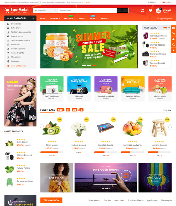 Best Premium Responsive OpenCart Theme - eMarket