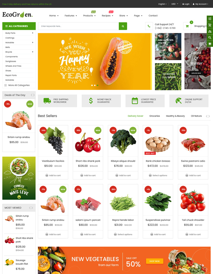 2021's Best Shopify Themes for Grocery and Food Store