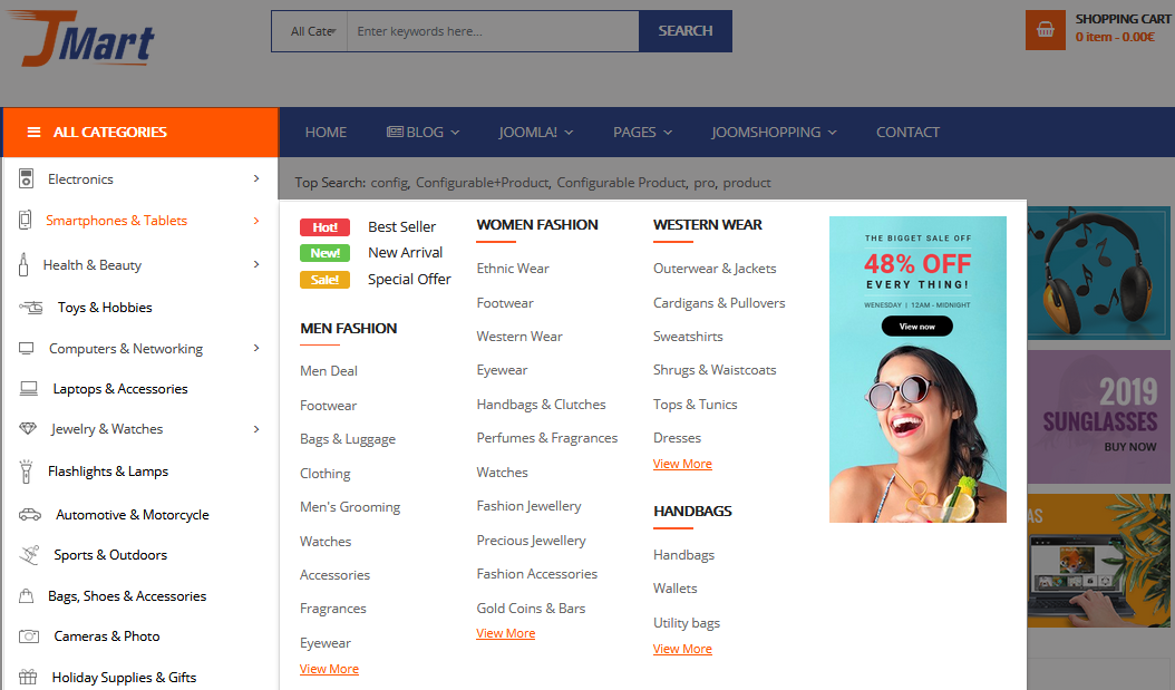 How to Configure Vertical Mega Menu in Sj JMart Template Step by Step