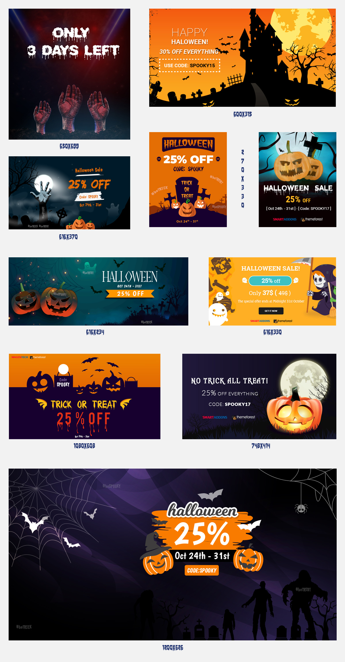 Special Freebies: 10 Free Graphic Sale Banner Templates in PSD for Halloween