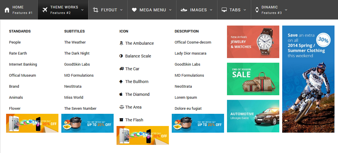 configure mega menu module