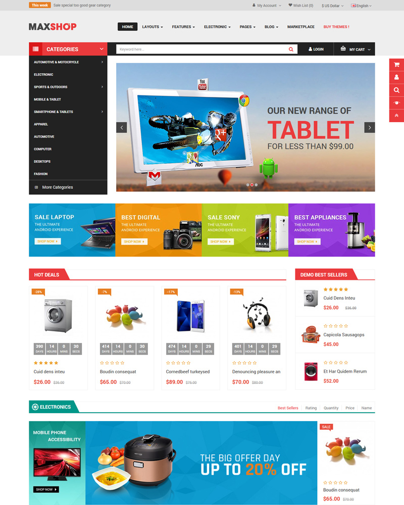 2021's Best Free & Premium Multipurpose OpenCart Themes