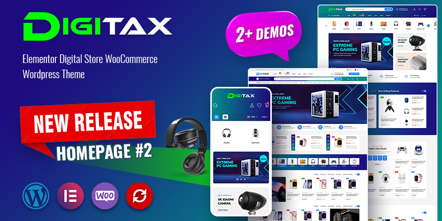 Digitax - Elementor Digital Store WooCommerce WordPress Theme