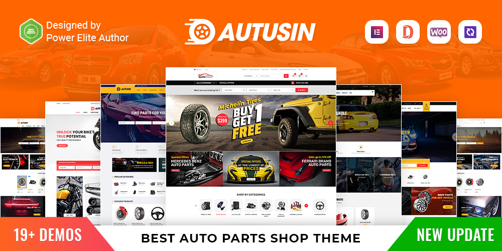 Autusin - Auto Parts & Car Accessories Shop Elementor WooCommerce WordPress Theme