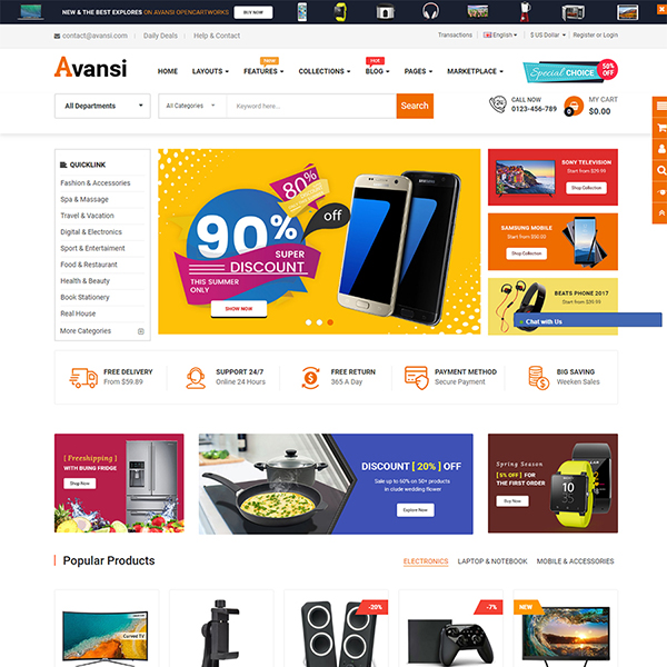 Premium Responsive OpenCart Theme - Avansi