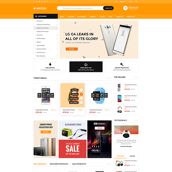 Premium Responsive OpenCart Theme - Matrix