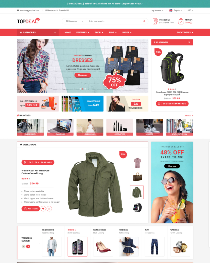 TopDeal - MarketPlace | Multi Vendor Responsive OpenCart 3 & 2.3 Theme with Mobile-Specific Layouts