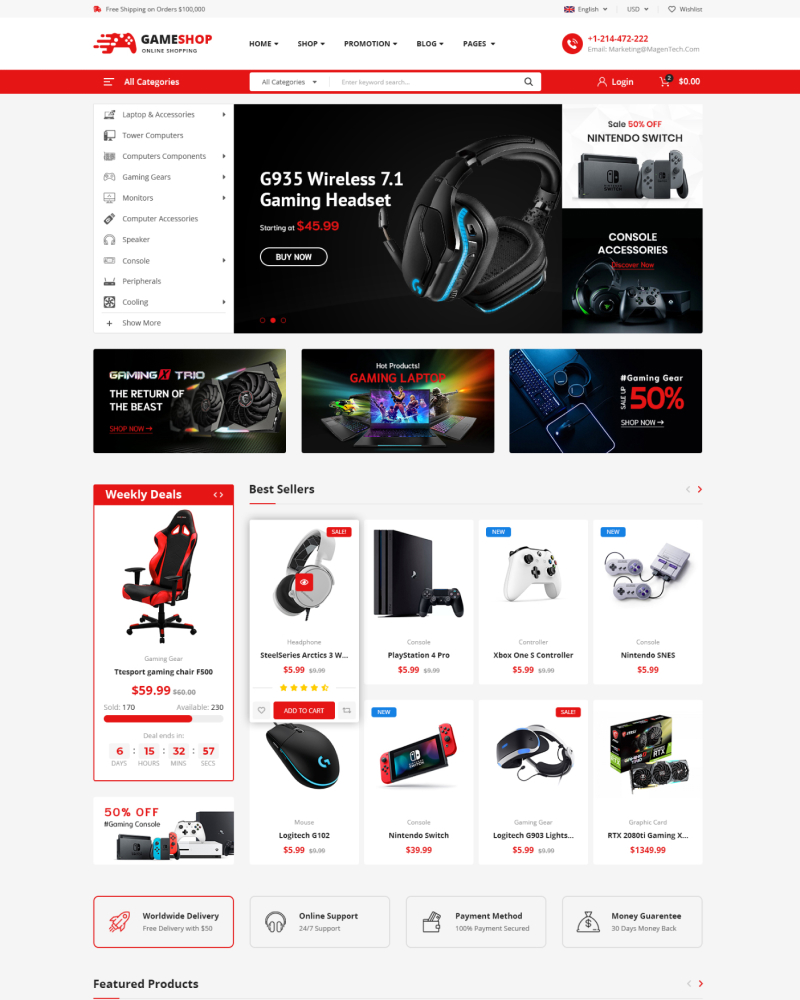 Gameshop - Responsive PrestaShop Shopping Themes