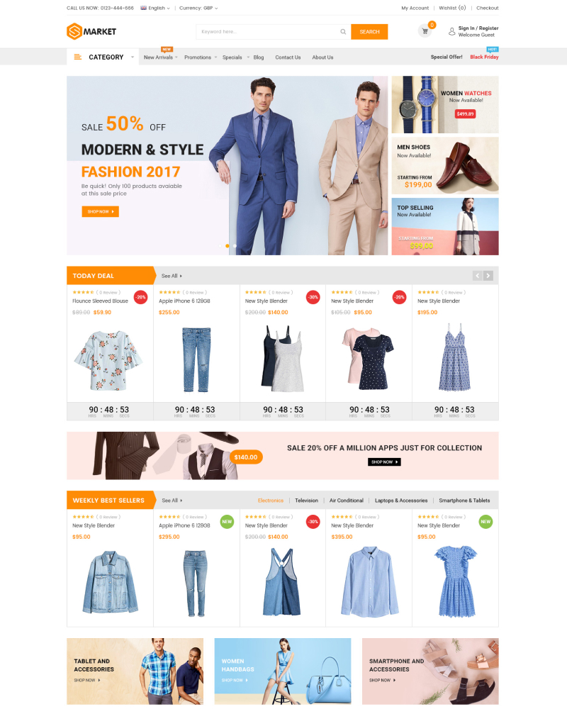 Smarket - Clothing Responsive PrestaShop 1.7 Theme