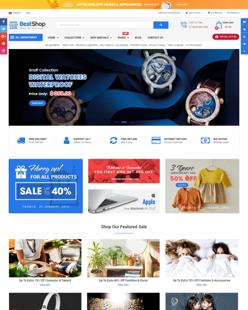 BestShop - Multipurpose Responsive Shopify Theme with Sections