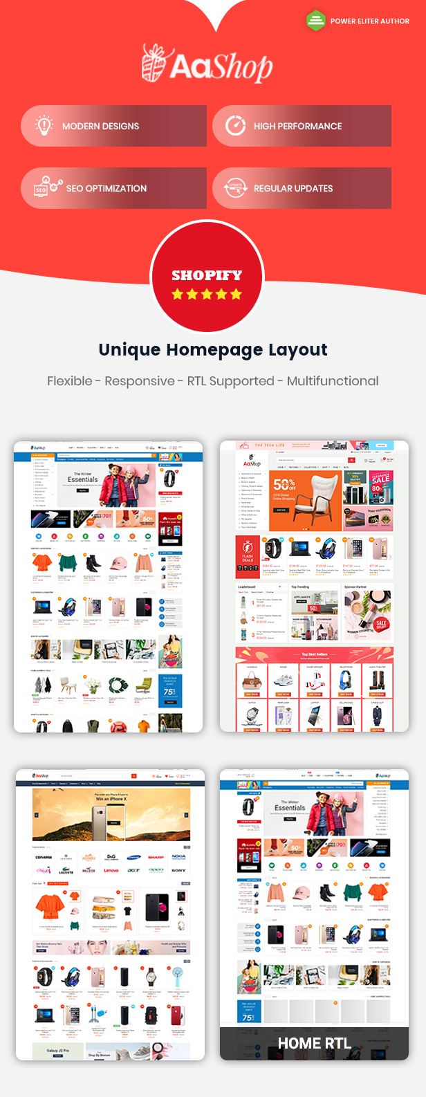 AaShop -  Multipurpose Responsive Shopify Theme with Sections