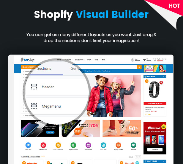 AaShop -  Multipurpose Responsive Shopify Theme with Sections