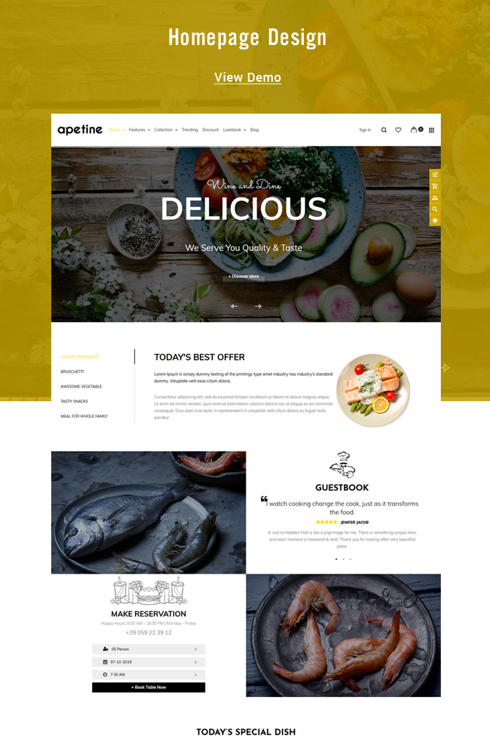 Ss Apetine - Responsive Restaurant Shopify Sections Theme