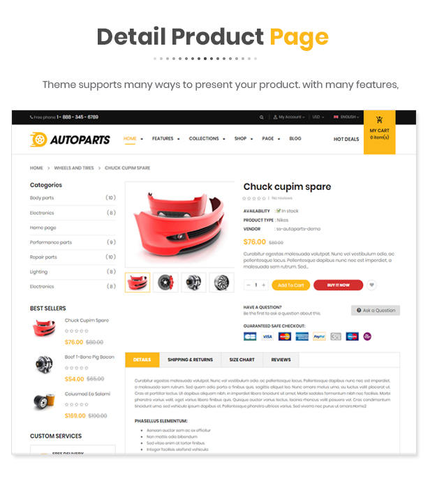 AutoParts -  Multipurpose Responsive Fashion  Shopify Theme with Sections