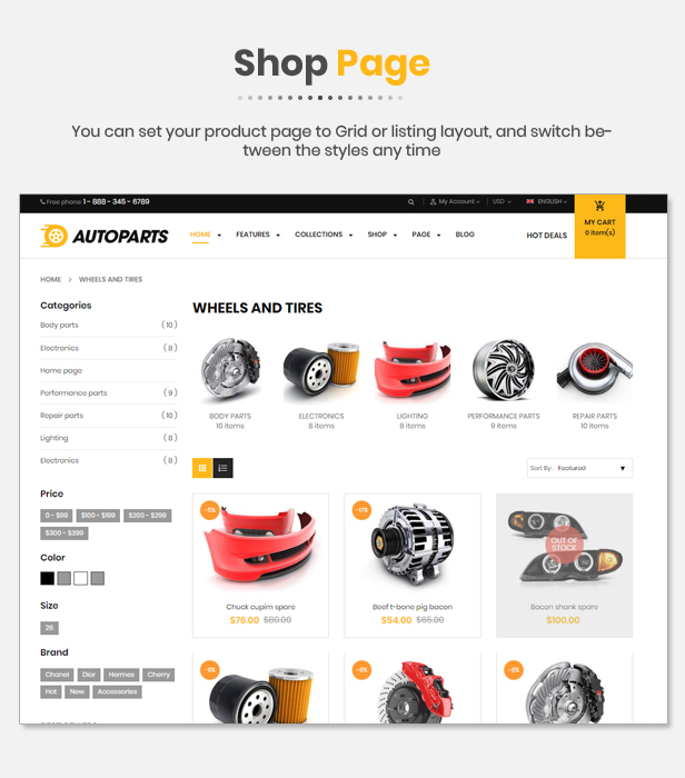 AutoParts -  Multipurpose Responsive Fashion  Shopify Theme with Sections