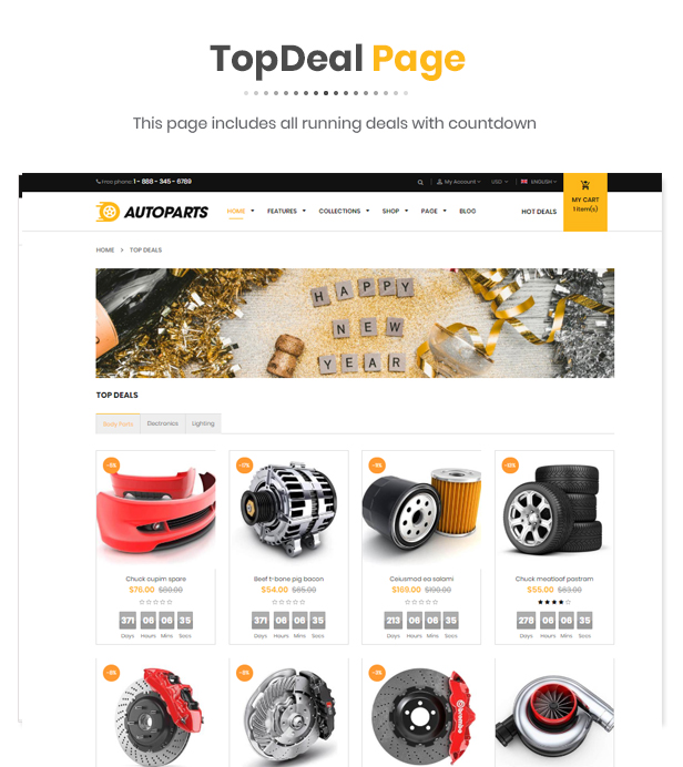 AutoParts -  Multipurpose Responsive Fashion  Shopify Theme with Sections