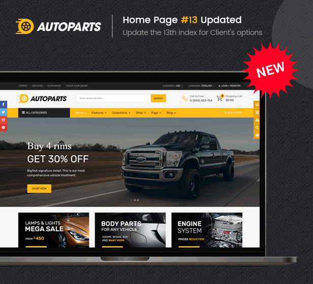 AutoParts – Auto Parts, Tools, Equipments and Accessories Store Shopify Theme