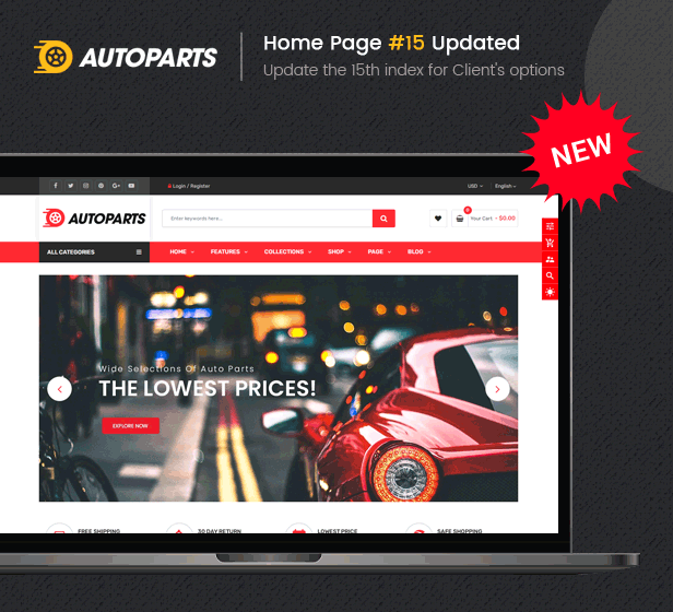 AutoParts – Auto Parts, Tools, Equipments and Accessories Store Shopify Theme
