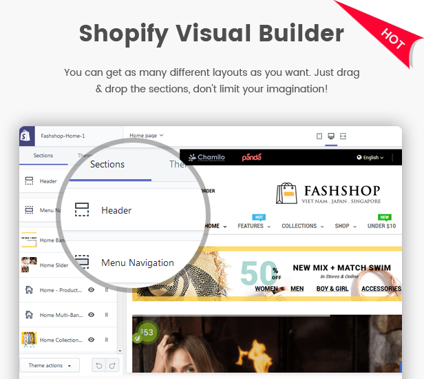 Multipurpose Sectioned Drag & Drop  Bootstrap 4 Shopify Theme