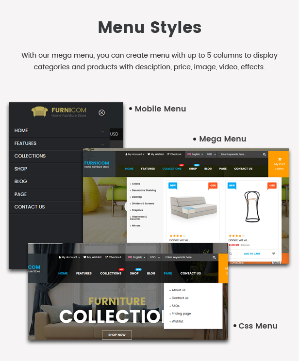 Furnicom - Responsive Drag & Drop Shopify Furniture Theme