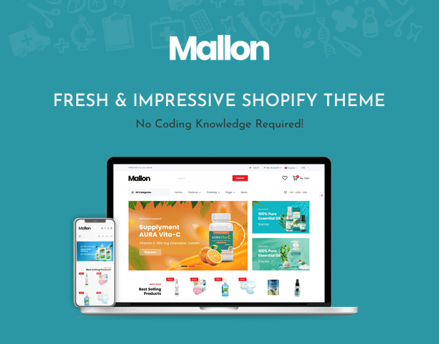 Mallon - Medical Store, Health Shop eCommerce Shopify Theme