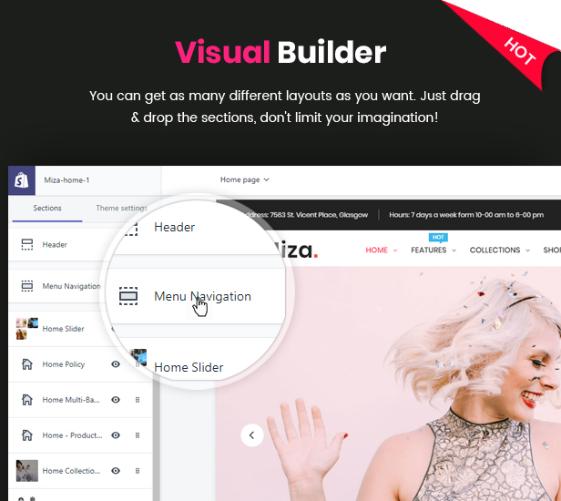 MiZa -  Multipurpose Responsive Fashion  Shopify Theme with Sections