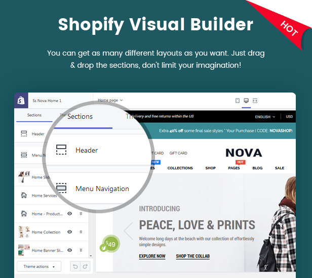 Nova - Multipurpose Drag & Drop Shopify Responsive Theme