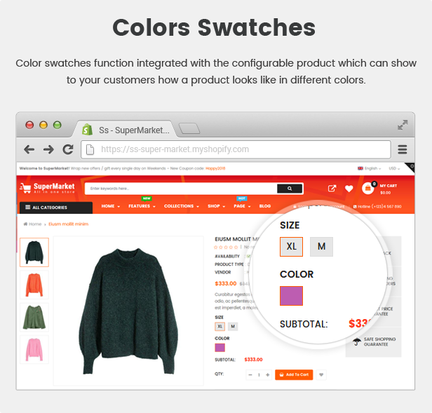SuperMarket - Responsive Drag & Drop Sectioned Bootstrap 4 Shopify Theme