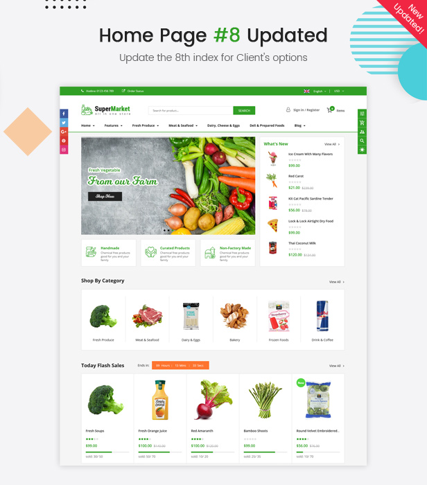 SuperMarket - Responsive Drag & Drop Sectioned Bootstrap 4 Shopify Theme