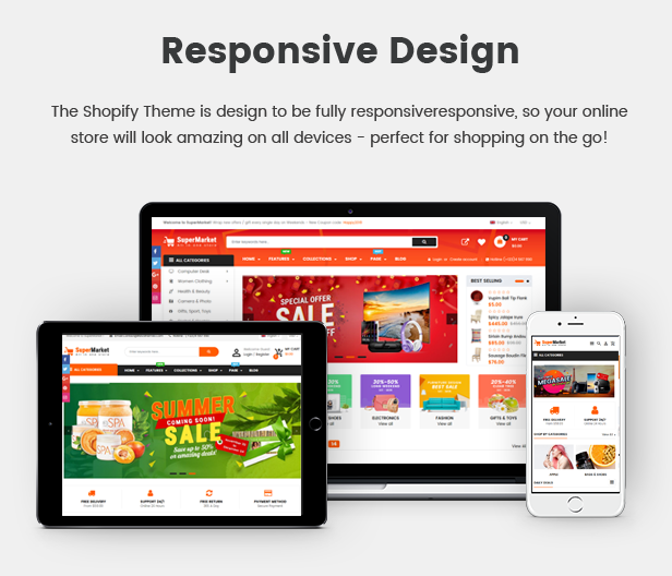 SuperMarket - Responsive Drag & Drop Sectioned Bootstrap 4 Shopify Theme