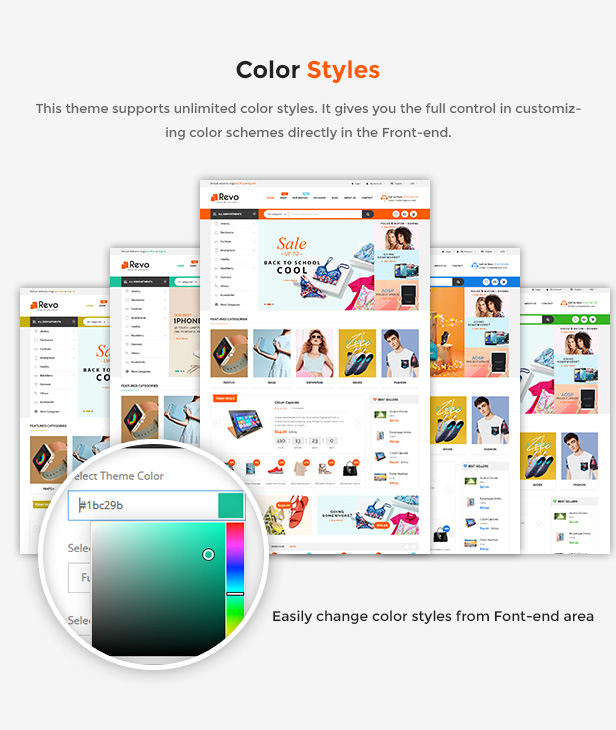 Responsive Prestashop Store Theme  color styles