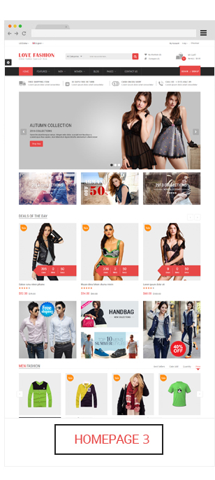 Opencart fashion theme - homepage 1