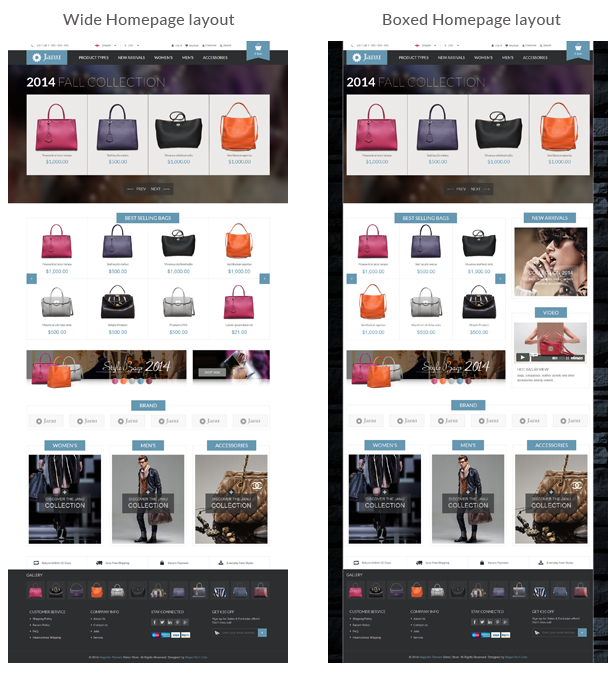 Janu - Boxed and Wide layout