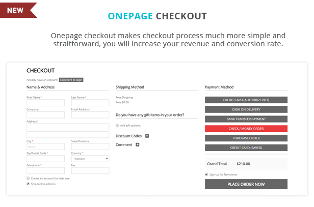 Matrix - Onepage checkout