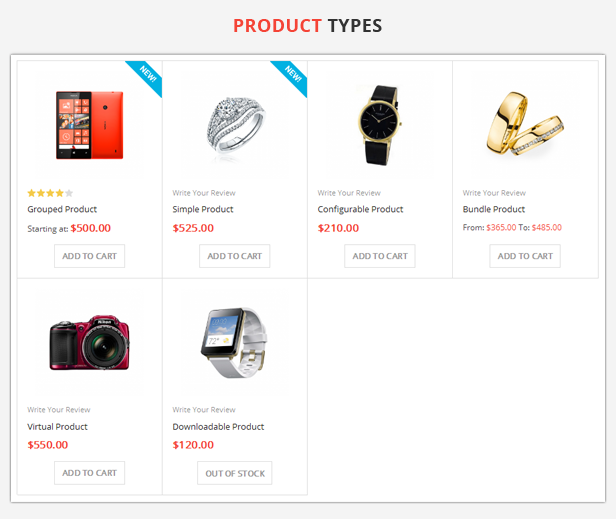 Shoppy Store - 6 product types