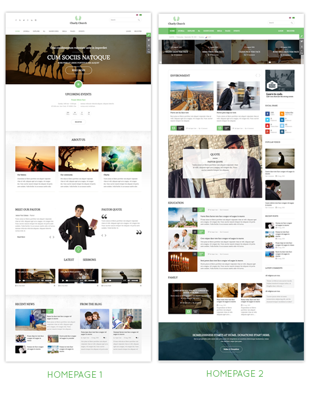 4 homepage layouts