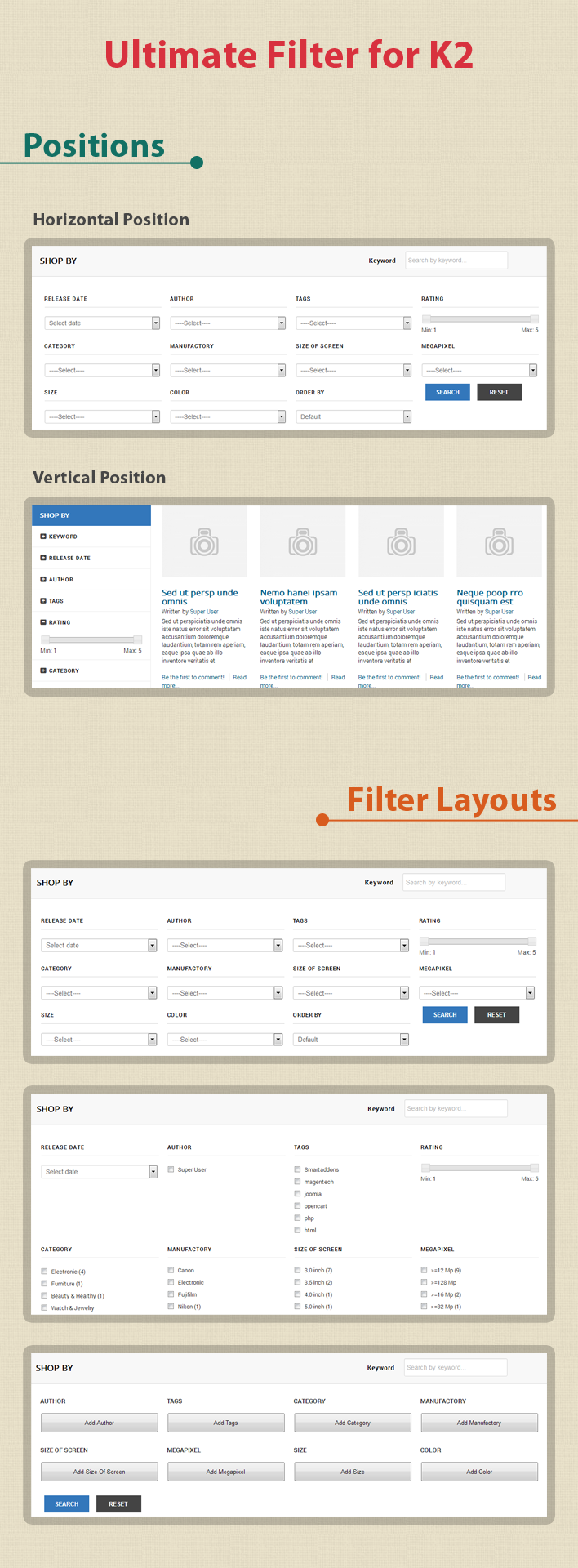 SJ Filter for K2 - Joomla Extension