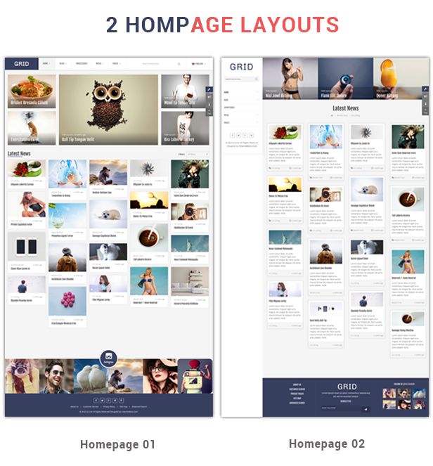 4 homepage layouts