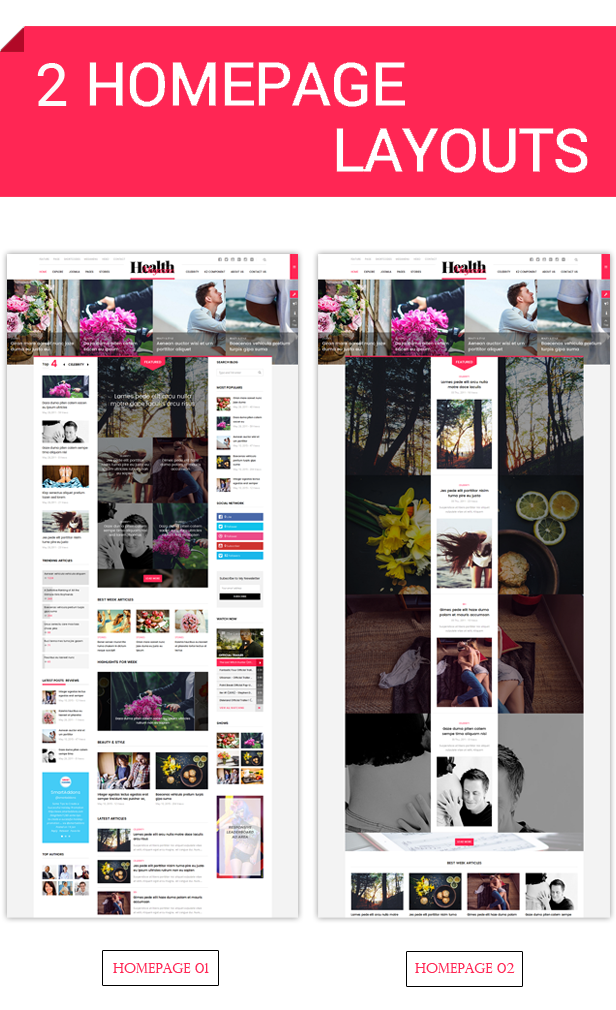 homepage layouts